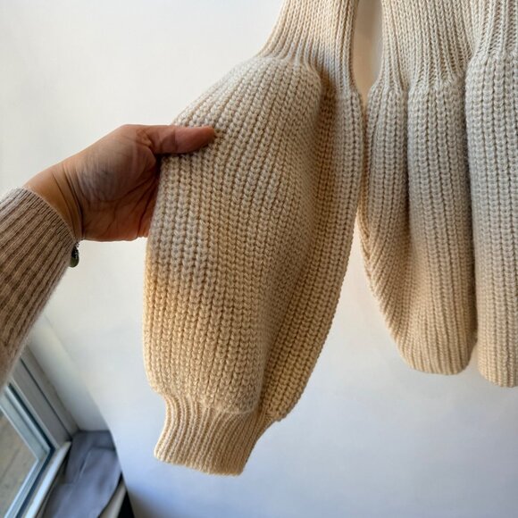 Mes Demoiselles Alpaca Blend Peplum Sweater Women’s Size 2 , Cream F49 - Picture 6 of 8